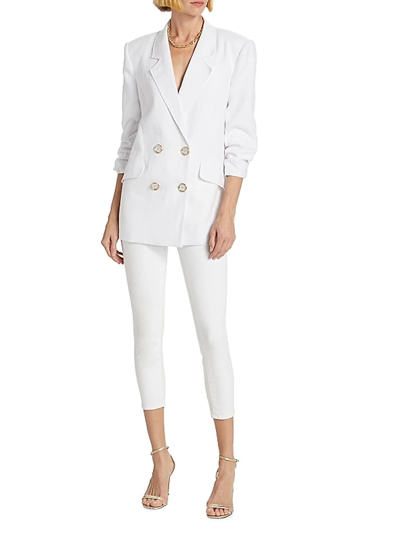 Gianna Double-Breasted Twill Blazer