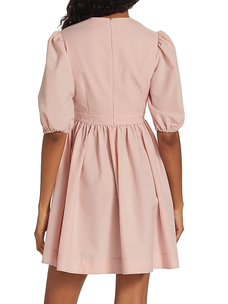 Flared Puff-Sleeve Minidress