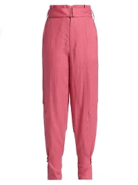 Leona Belted Linen Pants