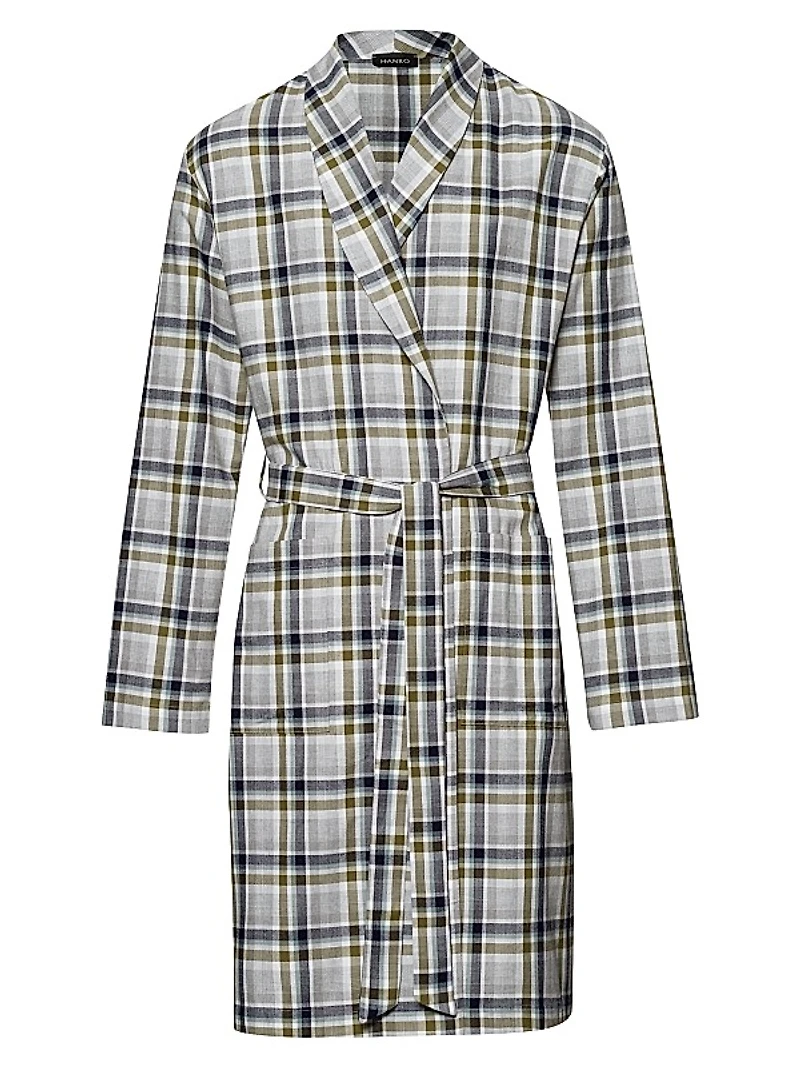 Cozy Comfort Check Cotton Tie-Waist Robe