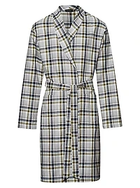 Cozy Comfort Check Cotton Tie-Waist Robe