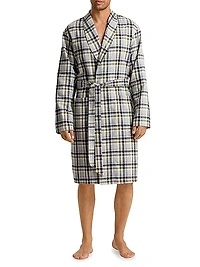 Cozy Comfort Check Cotton Tie-Waist Robe