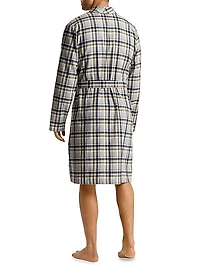 Cozy Comfort Check Cotton Tie-Waist Robe