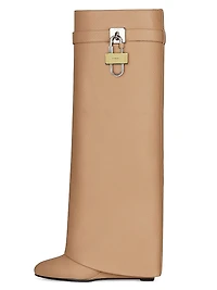 Shark Lock Pant Boots Grained Leather