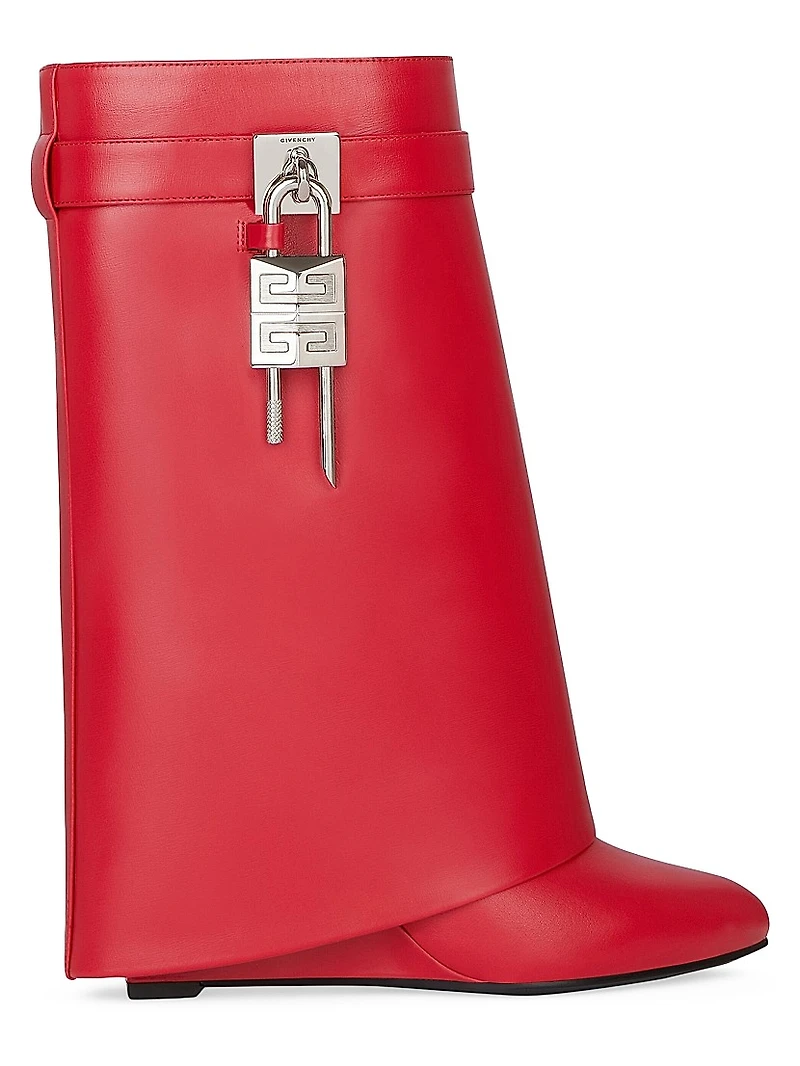 Shark Lock Ankle Boots in Leather