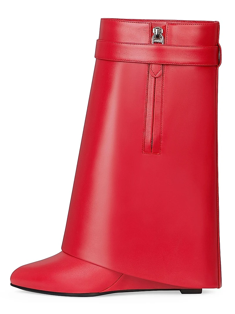 Shark Lock Ankle Boots in Leather