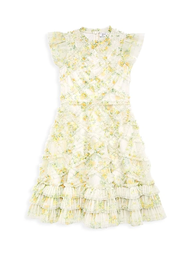 Little Girl's & Girl's Ruffle Tiered Mini Dress