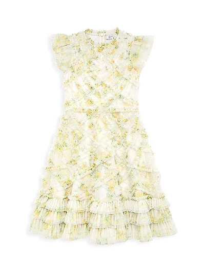 Little Girl's & Girl's Ruffle Tiered Mini Dress