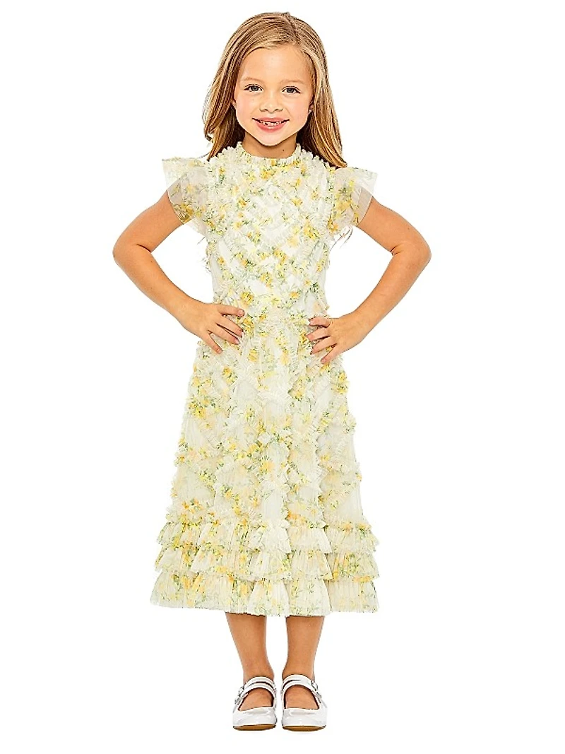 Little Girl's & Girl's Ruffle Tiered Mini Dress