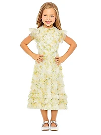 Little Girl's & Girl's Ruffle Tiered Mini Dress