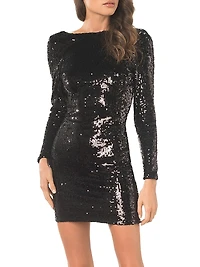 Lola Long-Sleeve Sequin Minidress