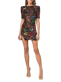Maddox Sequin-Embroidered Minidress