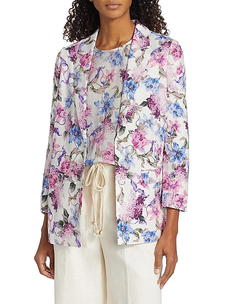 Owen Floral Linen-Cotton Blazer