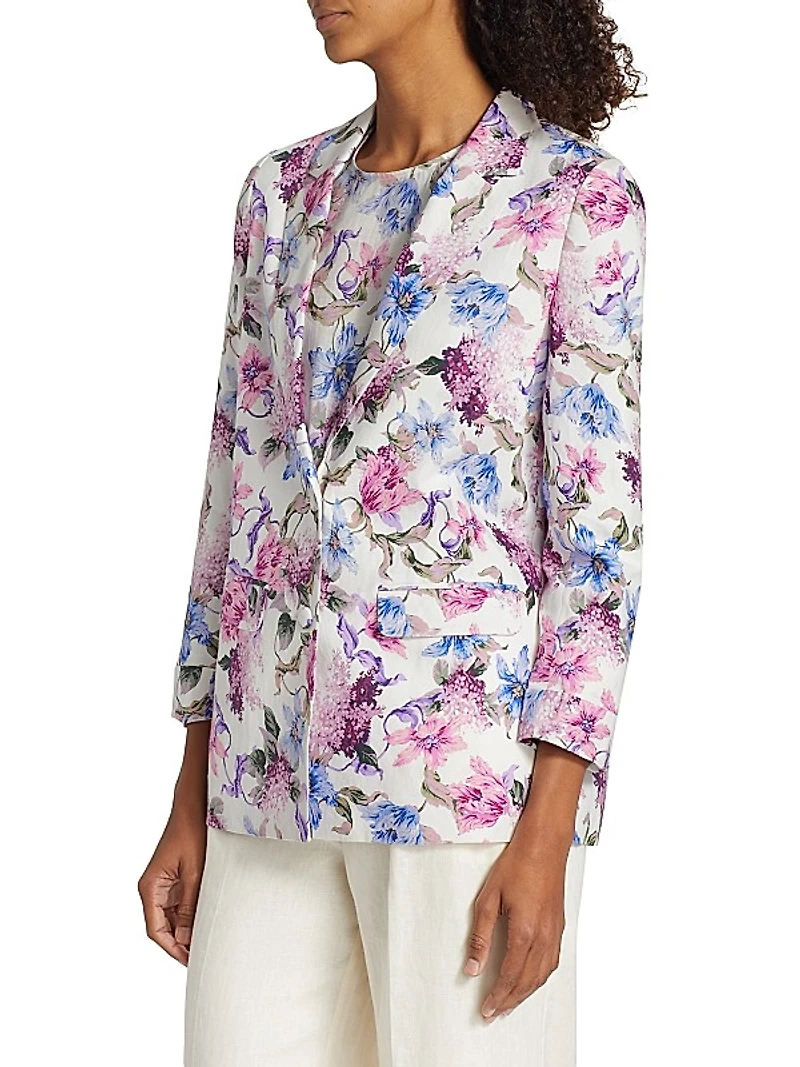 Owen Floral Linen-Cotton Blazer