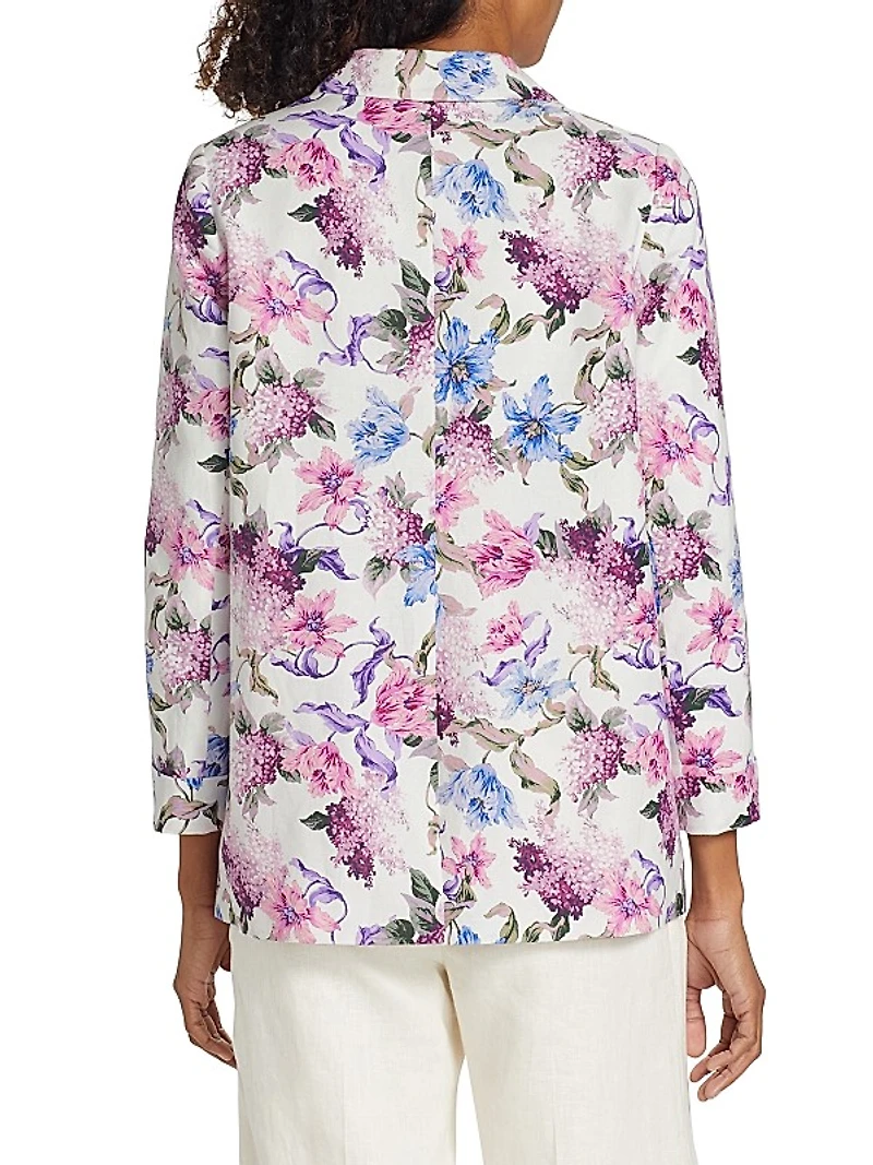 Owen Floral Linen-Cotton Blazer