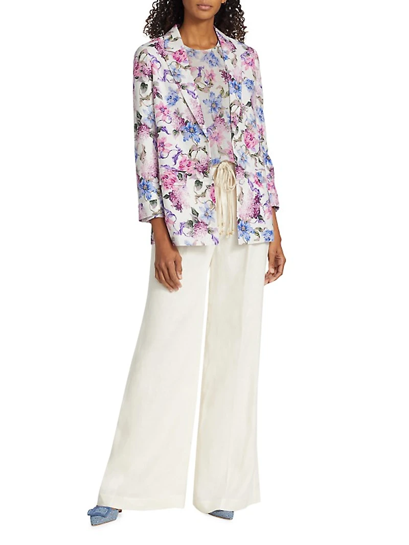 Owen Floral Linen-Cotton Blazer