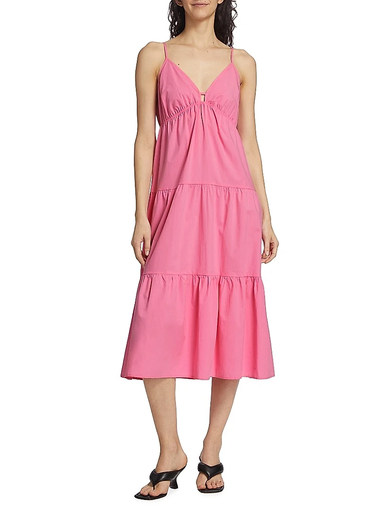 Avril Tiered Sleeveless Midi-Dress