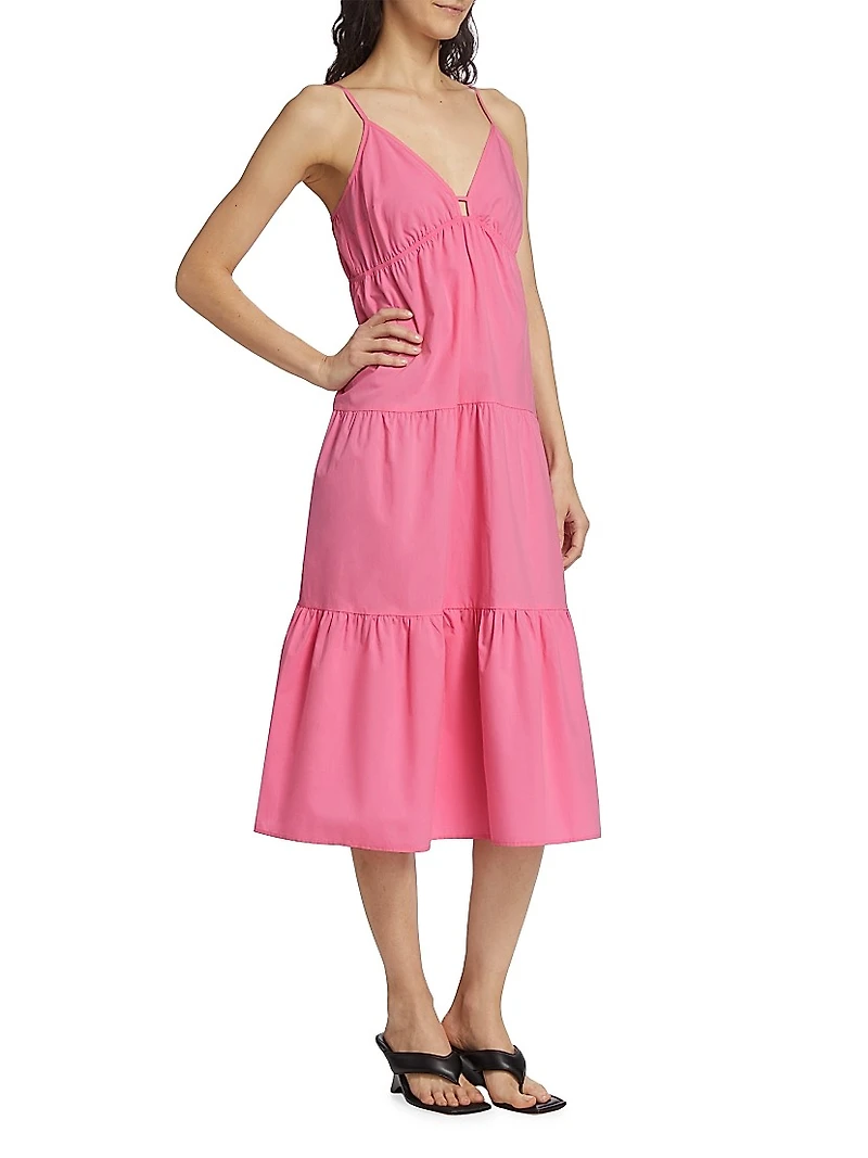 Avril Tiered Sleeveless Midi-Dress