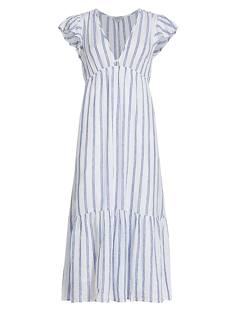 Tina Flutter-Sleeve Midi-Dress