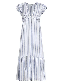 Tina Flutter-Sleeve Midi-Dress