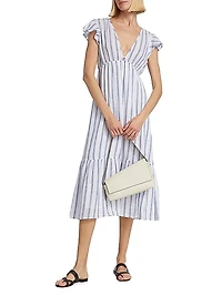 Tina Flutter-Sleeve Midi-Dress