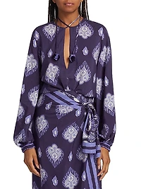 Color Of Silence Printed Jacquard Top