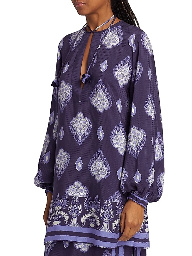 Color Of Silence Printed Jacquard Top