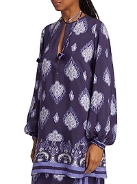 Color Of Silence Printed Jacquard Top