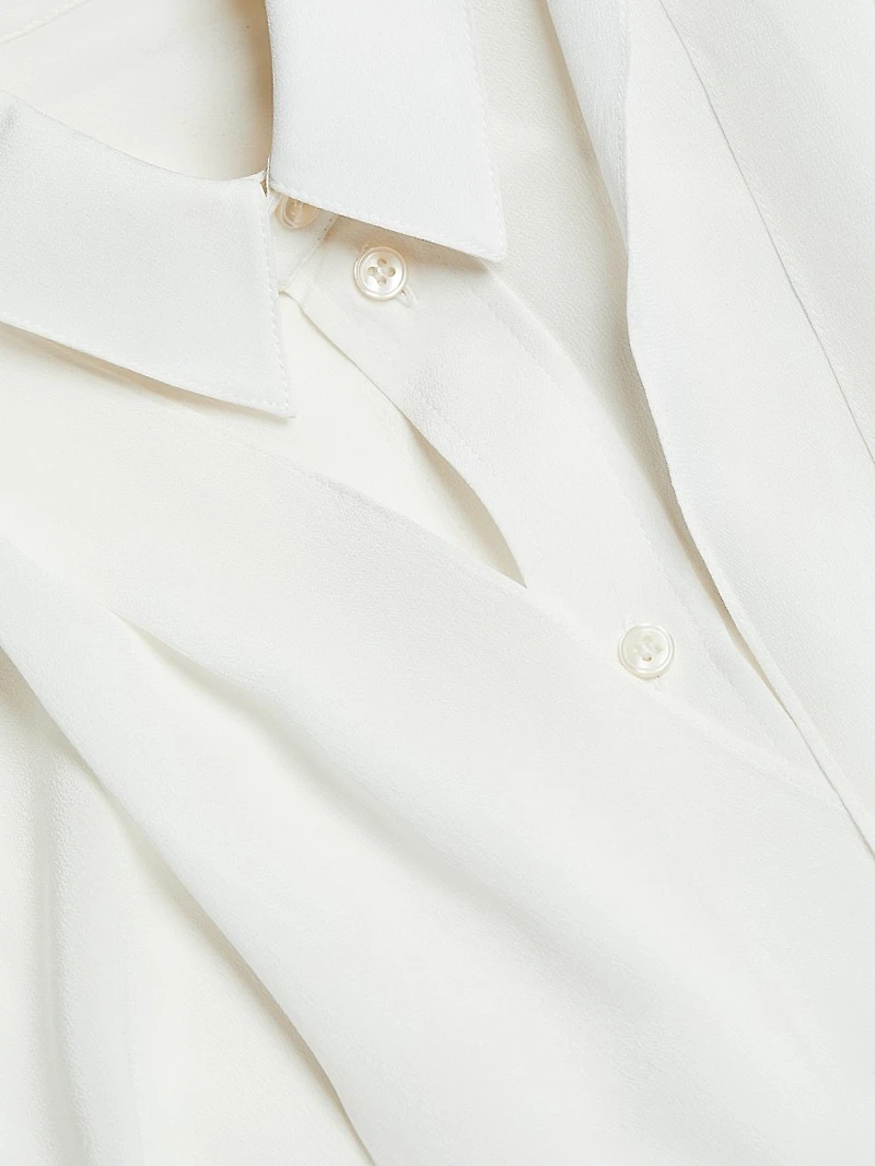 Scarf Neck Silk Maxi Dress