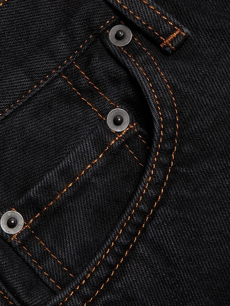 Cotton Denim Midi-Skirt