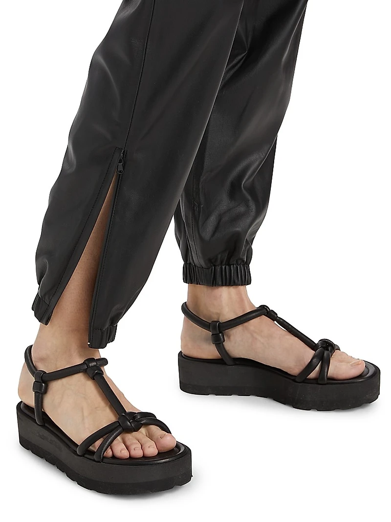 Leather Utility Jogger Pants