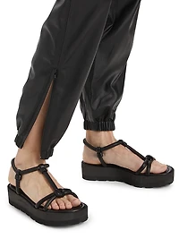 Leather Utility Jogger Pants