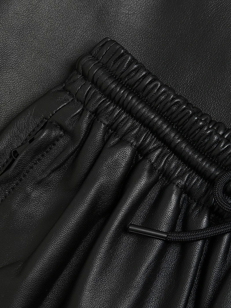 Leather Utility Jogger Pants