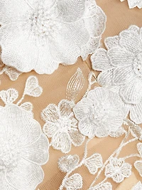Jasmine 3D Floral Strapless Midi-Dress