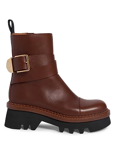 Owena Leather Lug-Sole Boots