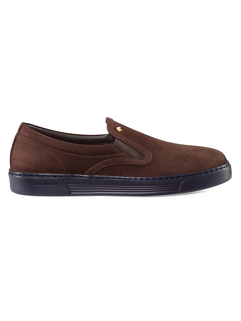 Calfskin Leather Slip-On Sneakers