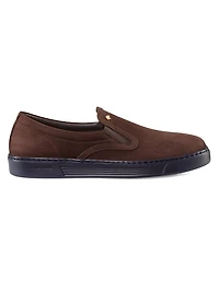 Calfskin Leather Slip-On Sneakers