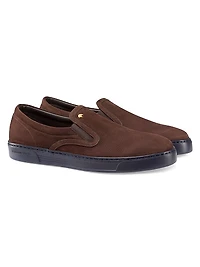 Calfskin Leather Slip-On Sneakers