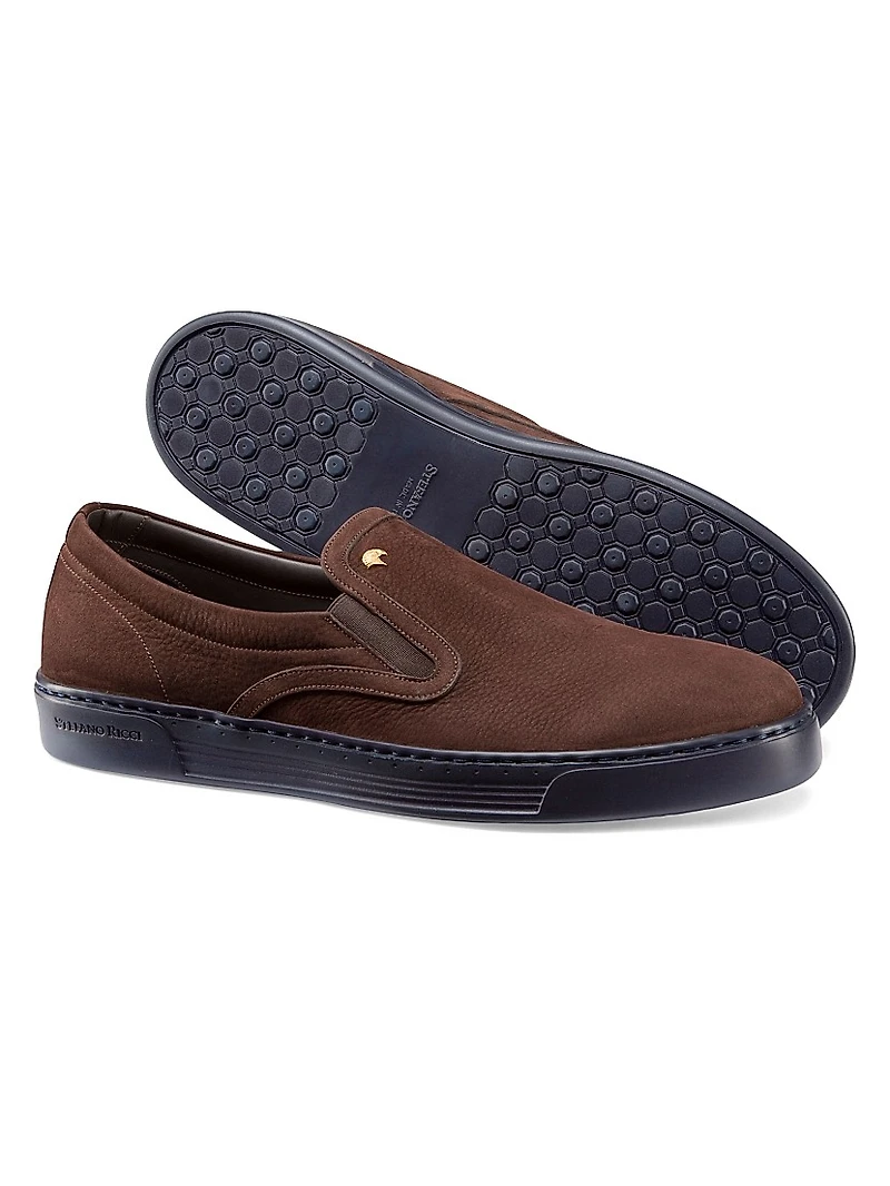 Calfskin Leather Slip-On Sneakers