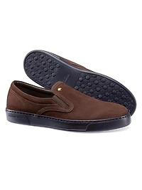 Calfskin Leather Slip-On Sneakers