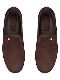 Calfskin Leather Slip-On Sneakers
