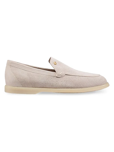 Perforated Suede Loafers