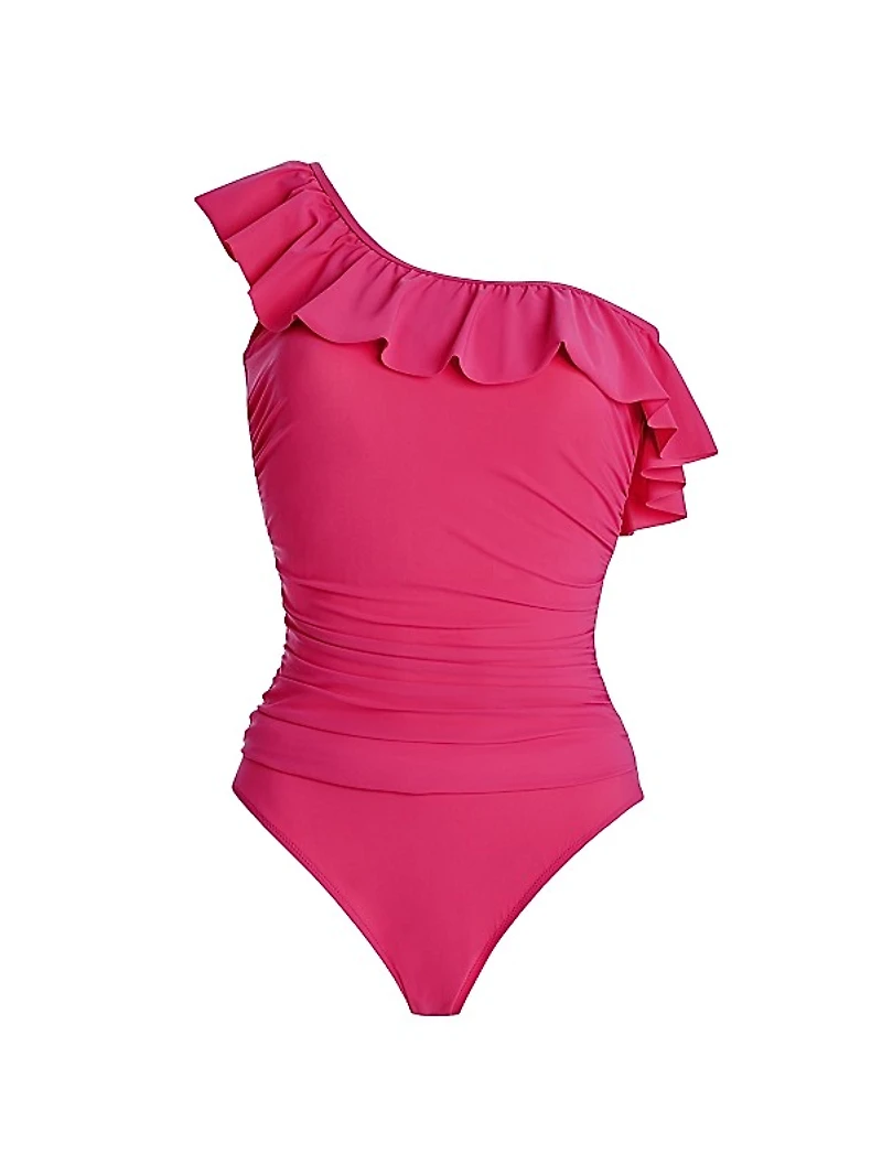 Tutti Frutti Ruffled One-Shoulder One-Piece Swimsuit