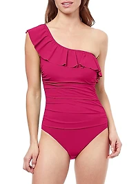 Tutti Frutti Ruffled One-Shoulder One-Piece Swimsuit