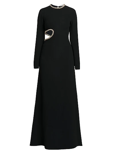 Embellished Side Cut-Out Gown