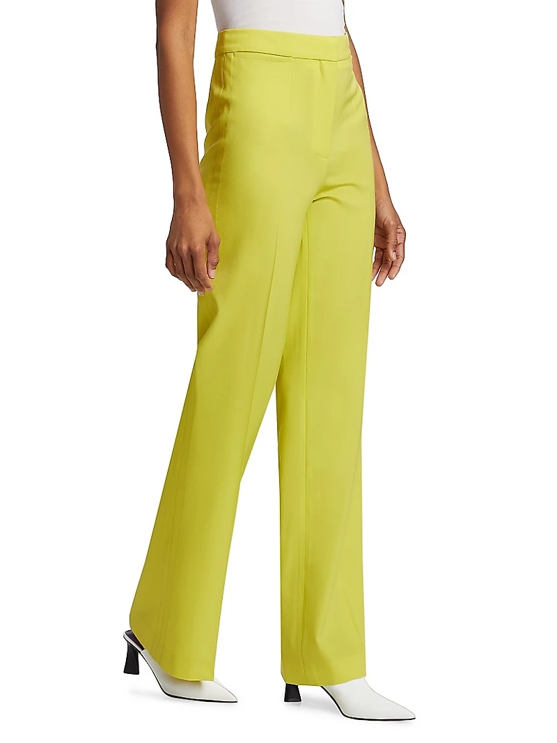 Stretch-Wool Flare Pants