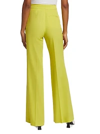 Stretch-Wool Flare Pants