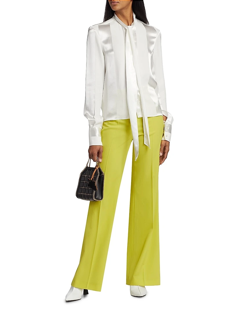 Stretch-Wool Flare Pants