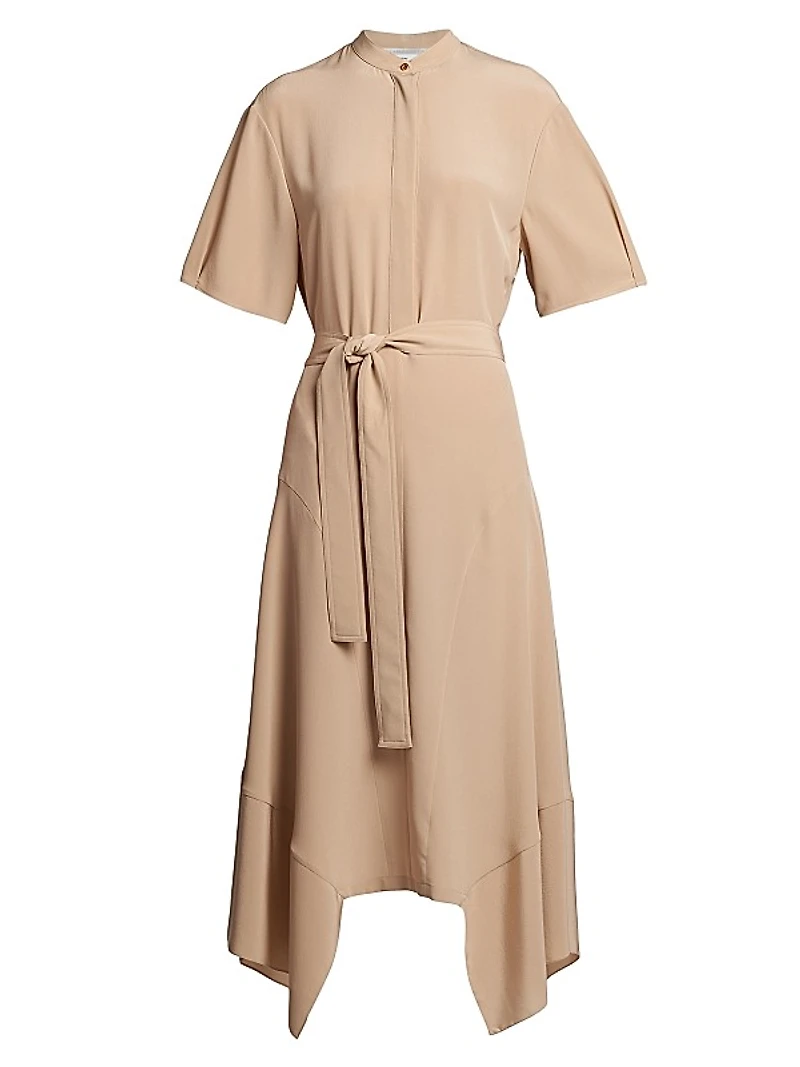 Belted Silk Shirtdress