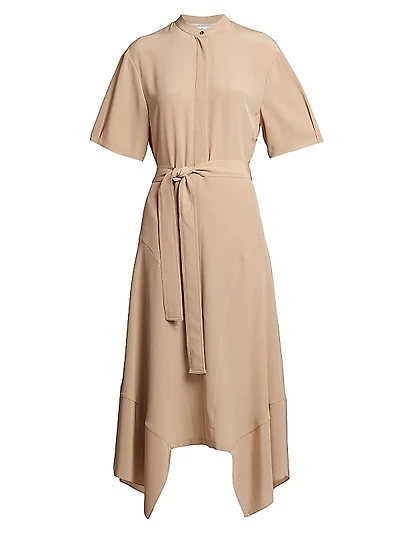 Belted Silk Shirtdress